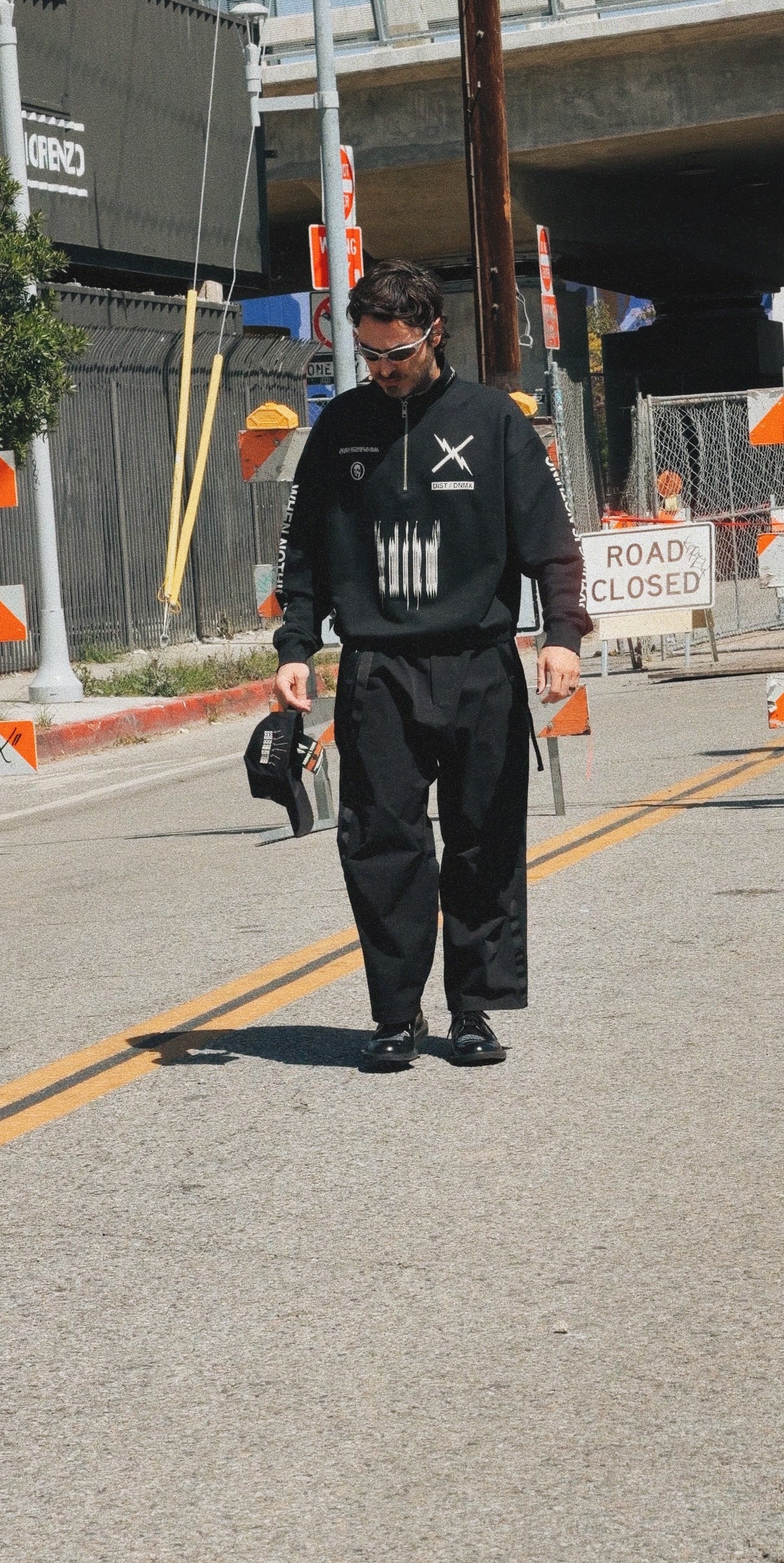 DIST / DNMX X SKULLPHONE "Pegasus Void" Quarter Zip in BLACK FADE