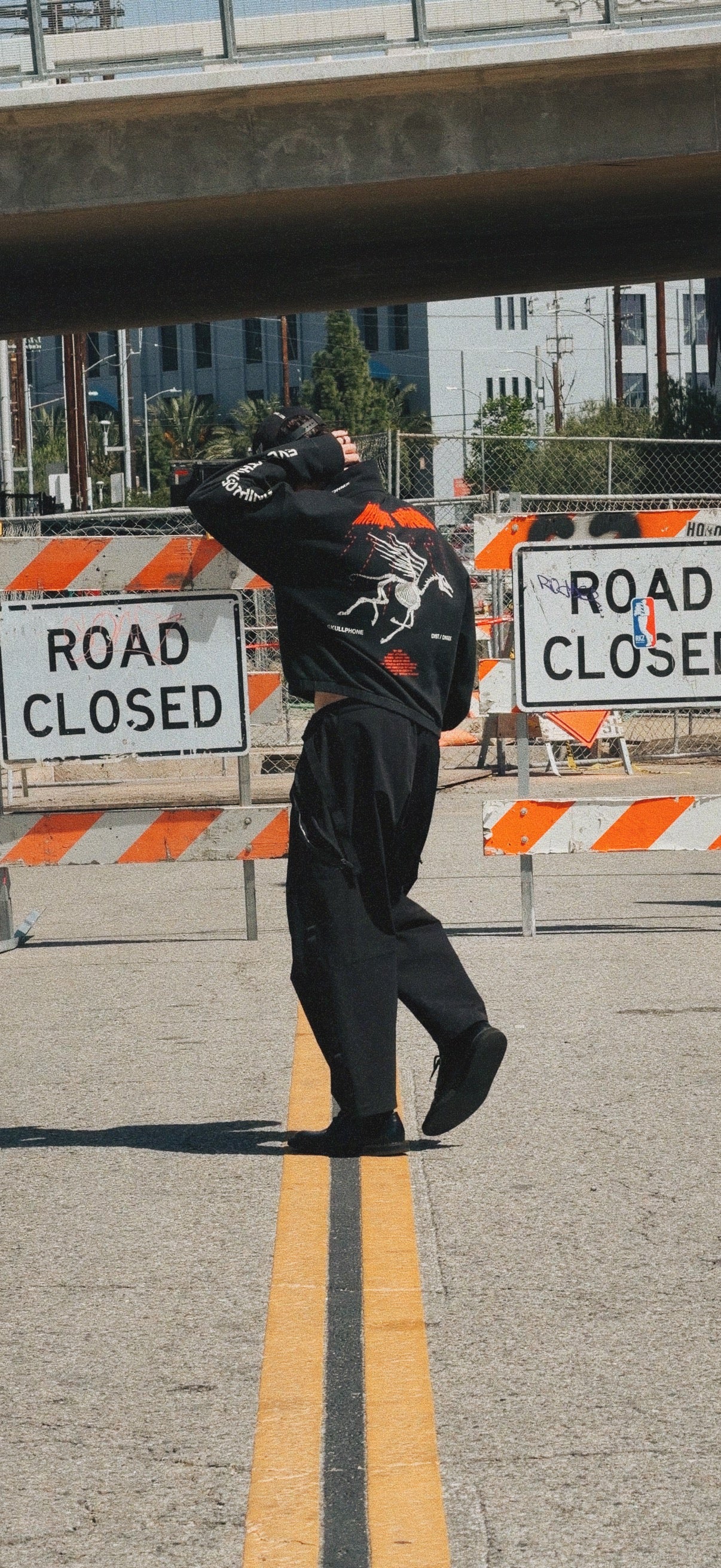 DIST / DNMX X SKULLPHONE "Pegasus Void" Quarter Zip in BLACK FADE