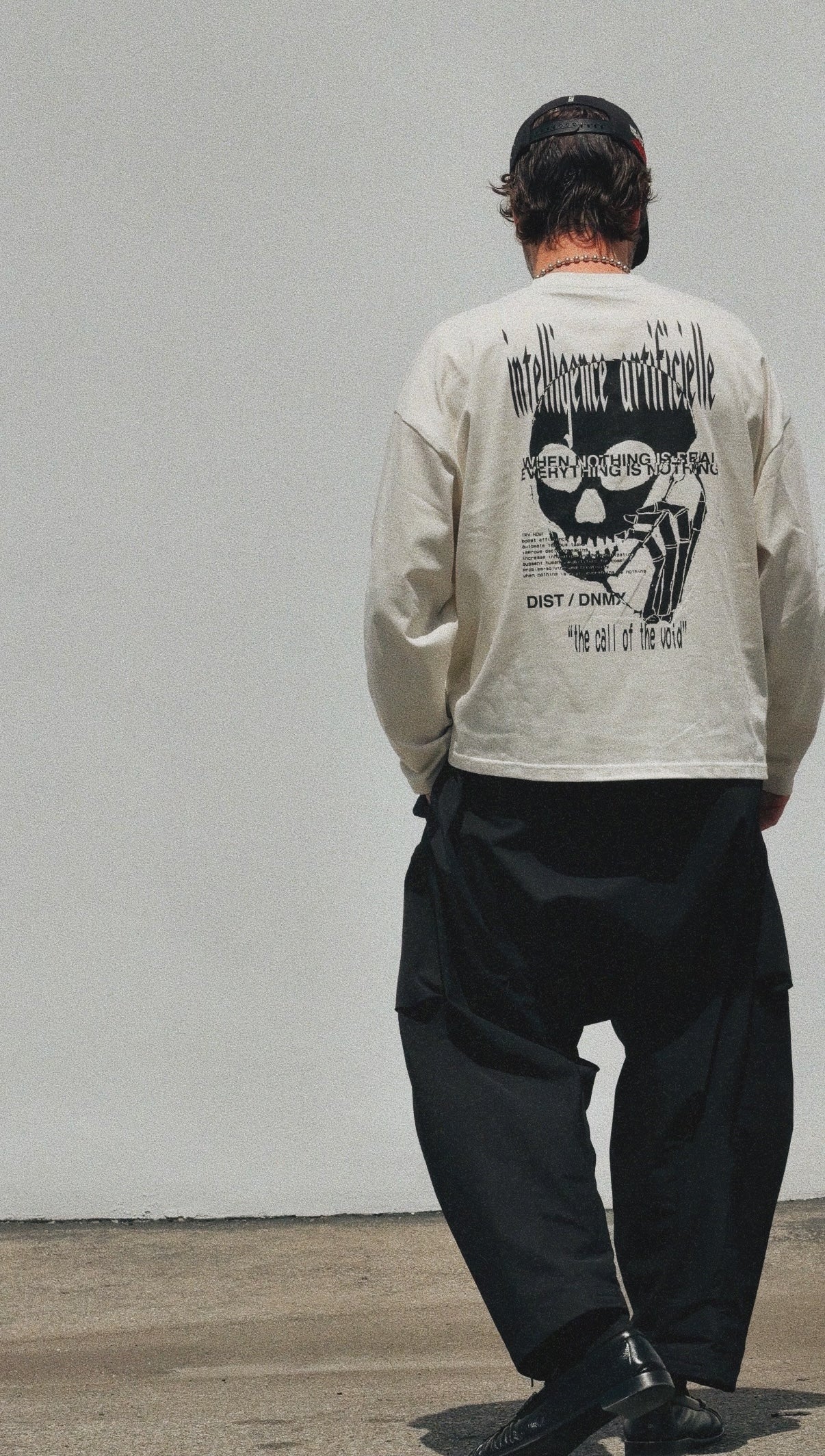 DIST / DNMX X SKULLPHONE "The Call of The Void" Long Sleeve T in BONE