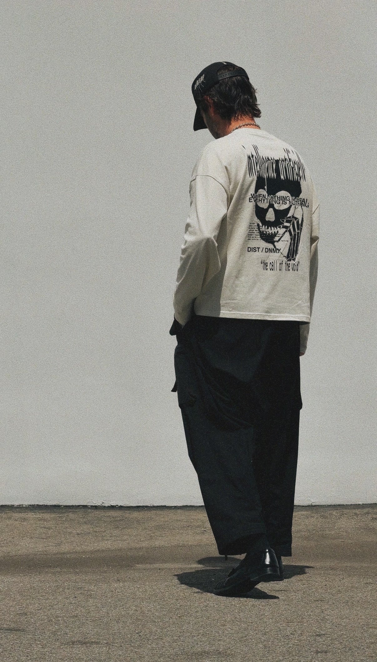 DIST / DNMX X SKULLPHONE "The Call of The Void" Long Sleeve T in BONE