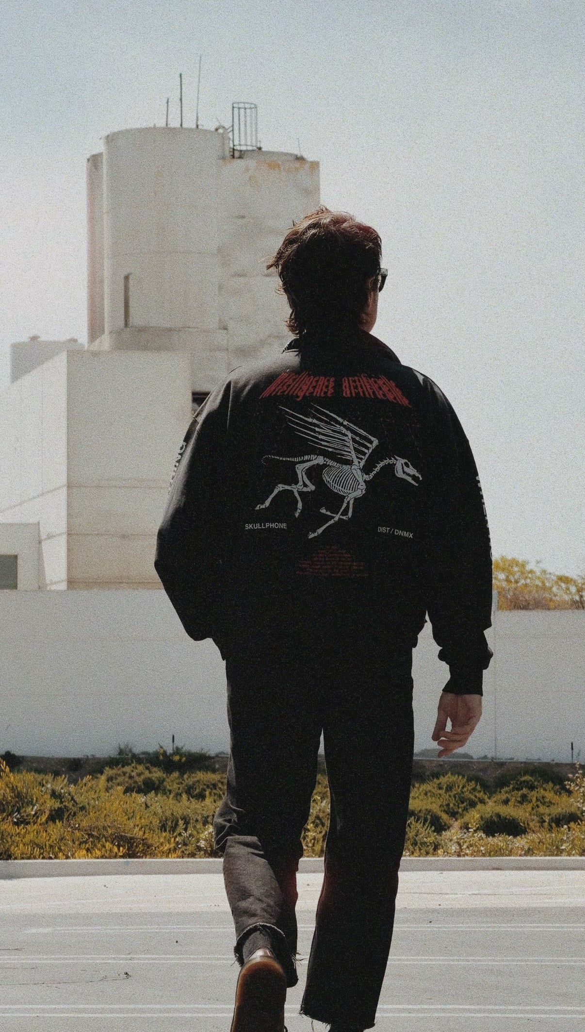 DIST / DNMX X SKULLPHONE "Pegasus Void" Quarter Zip in BLACK FADE