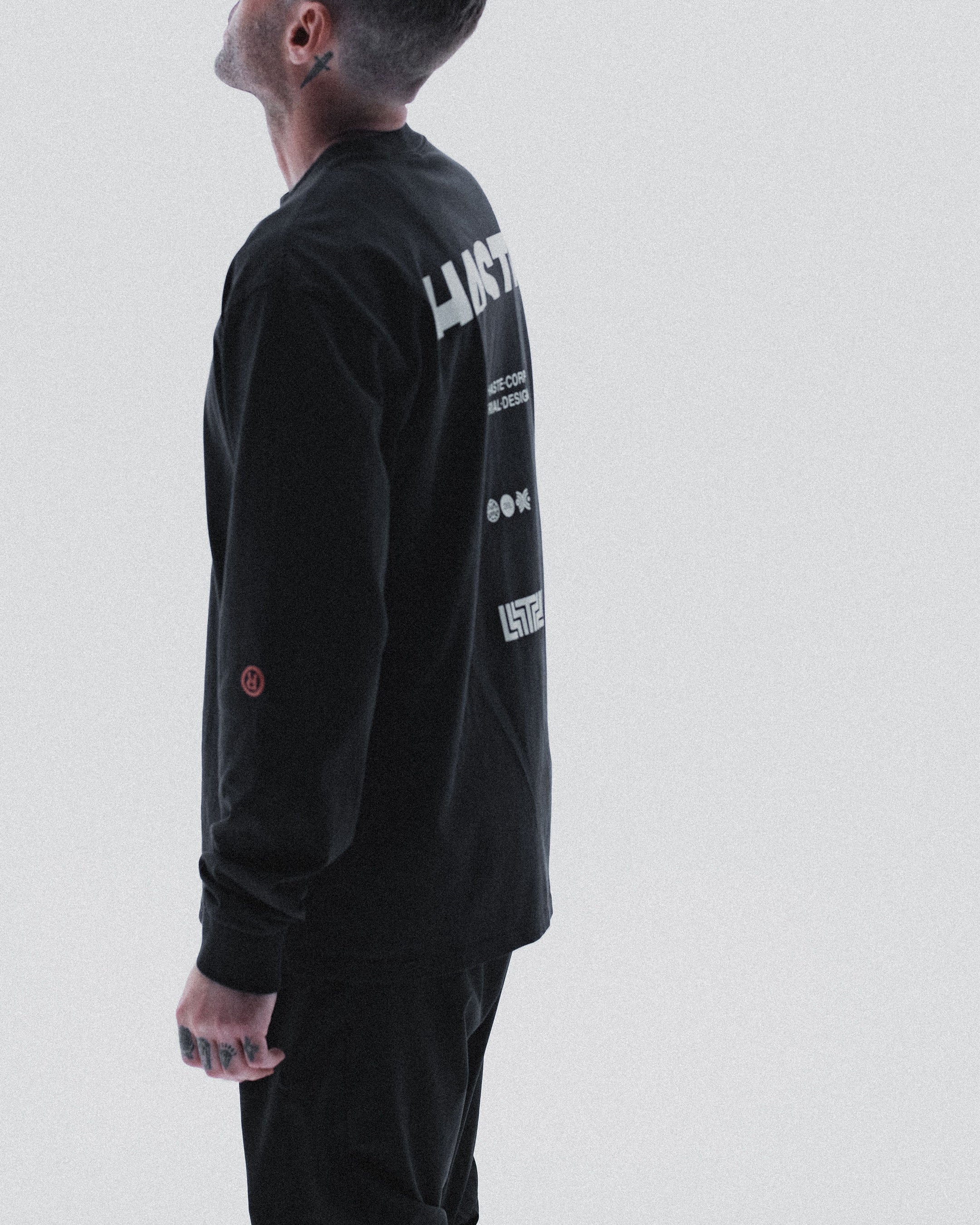 HASTE x DIST DNMX Faded Black Long Sleeve T – DISTORTION DYNAMICS