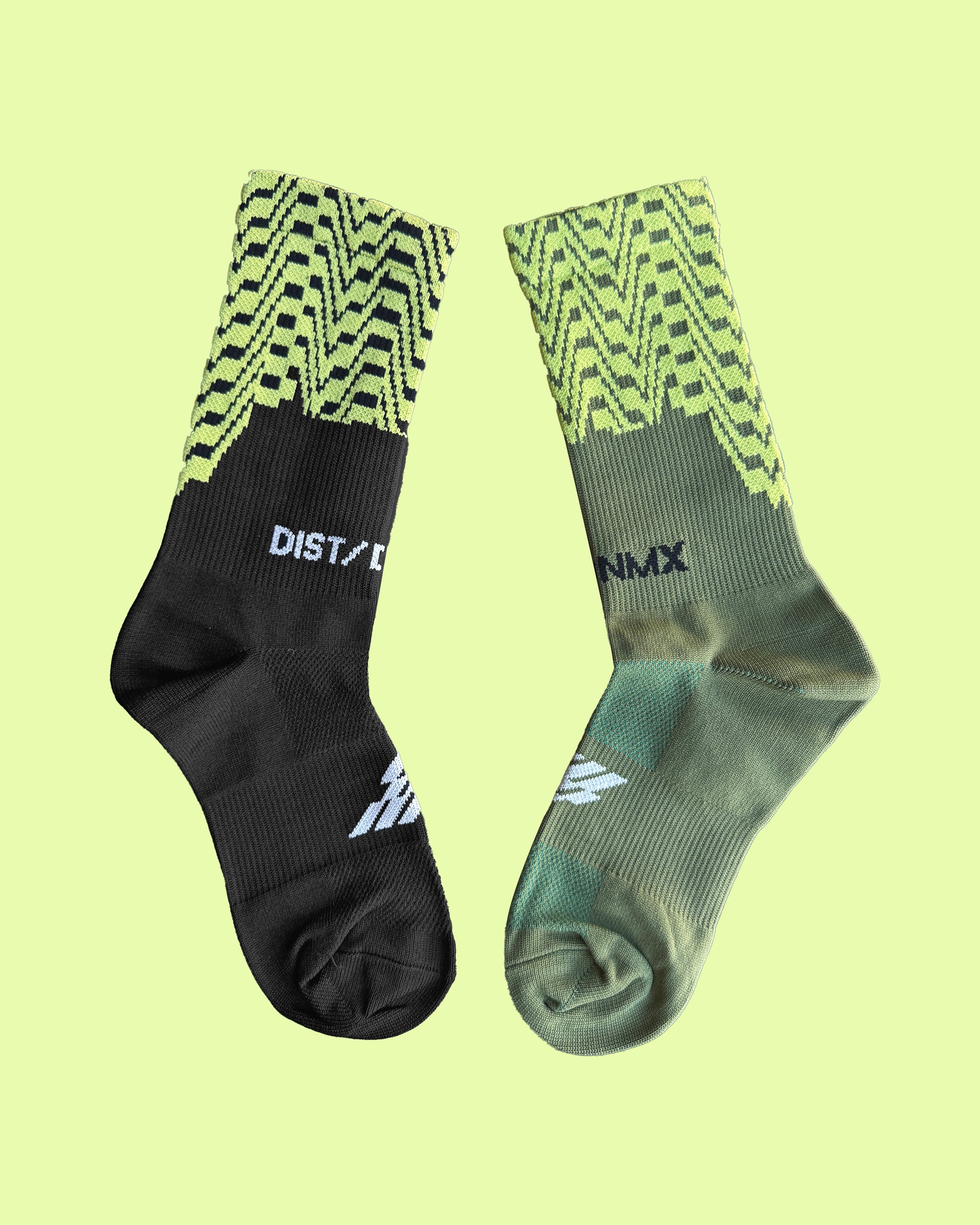 TECHNO SPEED Sock - Black/Olive/Neon